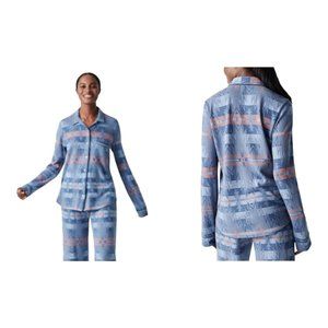 Faherty Long Sleeve Button Front Pajama Top NWOT Sunset Star Size M